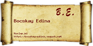 Bocskay Edina névjegykártya